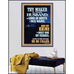 THY MAKER IS THINE HUSBAND THE LORD OF HOSTS IS HIS NAME  Unique Scriptural Poster  GWPEACE12671  "12X14"