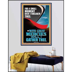 WITH GREAT MERCIES WILL I GATHER THEE  Unique Power Bible Poster  GWPEACE12672  "12X14"