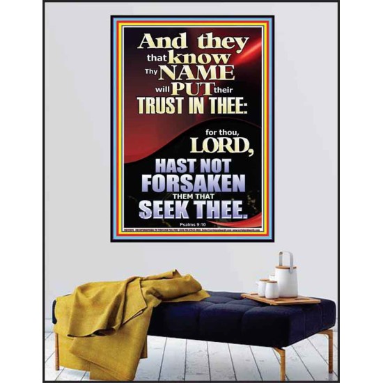 THOSE WHO HAVE KNOWLEDGE OF YOUR NAME ARE NEVER DISAPPOINTED  Unique Scriptural Poster  GWPEACE12935  