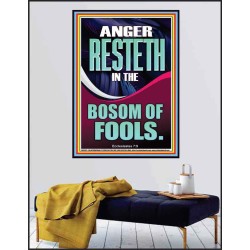ANGER RESTETH IN THE BOSOM OF FOOLS  Encouraging Bible Verse Poster  GWPEACE13021  "12X14"