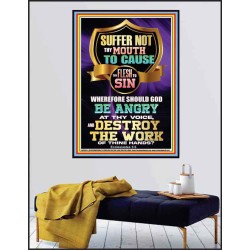 CONTROL YOUR MOUTH AND AVOID ERROR OF SIN AND BE DESTROY  Christian Quotes Poster  GWPEACE13024  "12X14"