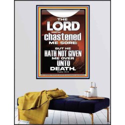 THE LORD HAS NOT GIVEN ME OVER UNTO DEATH  Contemporary Christian Wall Art  GWPEACE13045  "12X14"