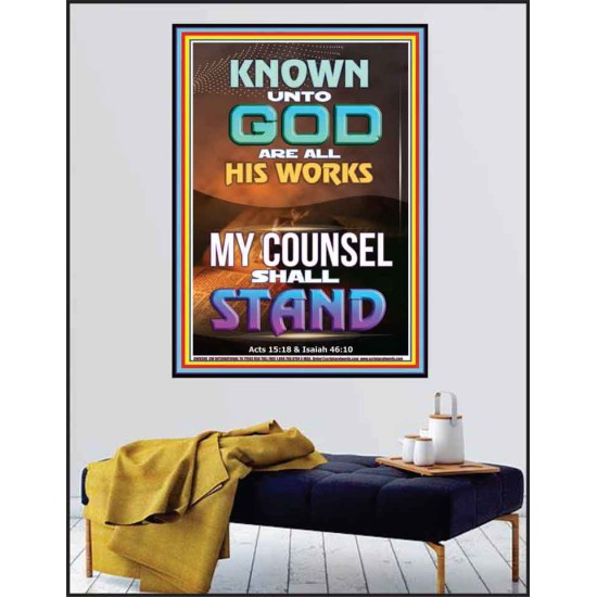 KNOWN UNTO GOD ARE ALL HIS WORKS  Unique Power Bible Poster  GWPEACE9388  
