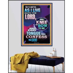 IN JESUS NAME EVERY KNEE SHALL BOW  Unique Scriptural Poster  GWPEACE9465  "12X14"