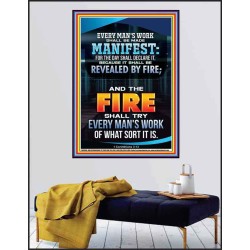 FIRE SHALL TRY EVERY MAN'S WORK  Ultimate Inspirational Wall Art Poster  GWPEACE9990  "12X14"