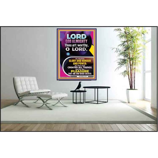 THOU ART WORTHY O LORD GOD ALMIGHTY  Christian Art Work Poster  GWPEACE10039  