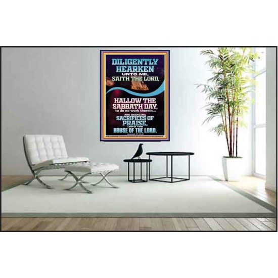 BRING SACRIFICES OF PRAISE TO THE HOUSE OF GOD  Christian Art Poster  GWPEACE11805  