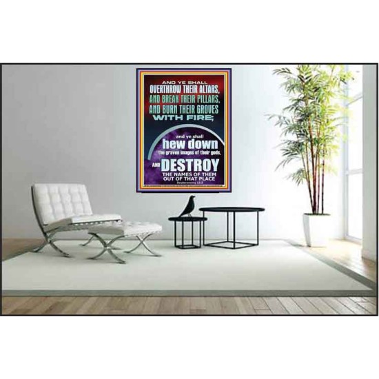 OVERTHROW THEIR ALTARS AND BREAK THEIR PILLARS  Custom Wall Scriptural Art  GWPEACE11833  