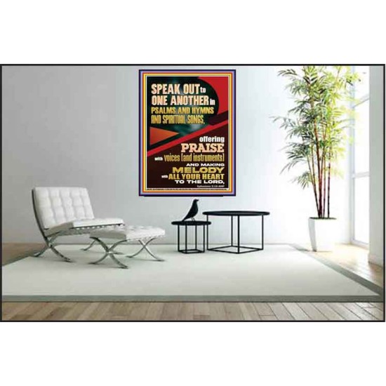 SPEAK TO ONE ANOTHER IN PSALMS AND HYMNS AND SPIRITUAL SONGS  Ultimate Inspirational Wall Art Picture  GWPEACE11881  