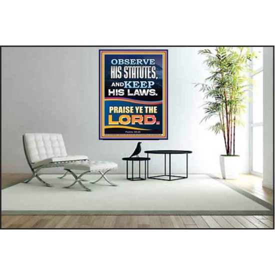 OBSERVE HIS STATUTES AND KEEP ALL HIS LAWS  Christian Wall Art Wall Art  GWPEACE12188  