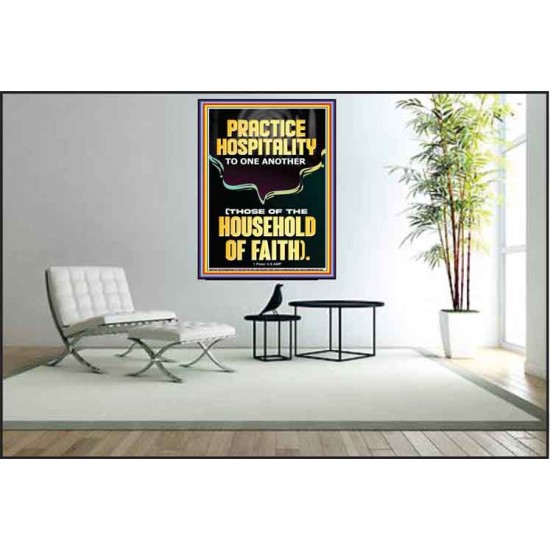 PRACTICE HOSPITALITY TO ONE ANOTHER  Contemporary Christian Wall Art Poster  GWPEACE12254  