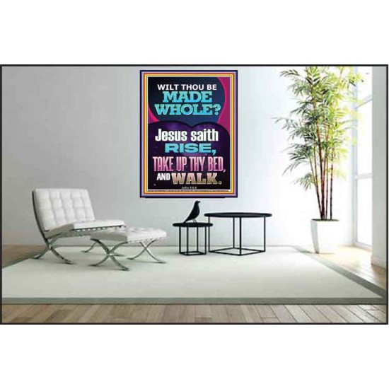 RISE TAKE UP THY BED AND WALK  Bible Verse Poster Art  GWPEACE12383  