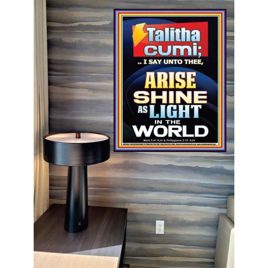 TALITHA CUMI ARISE SHINE AS LIGHT IN THE WORLD  Church Poster  GWPEACE10031  