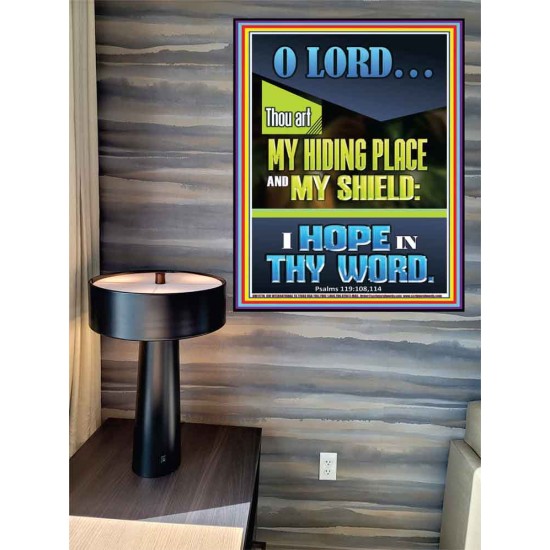 JEHOVAH OUR HIDING PLACE AND SHIELD  Encouraging Bible Verses Poster  GWPEACE11778  