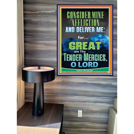 CONSIDER MINE AFFLICTION O LORD MY GOD  Christian Quote Poster  GWPEACE11782  