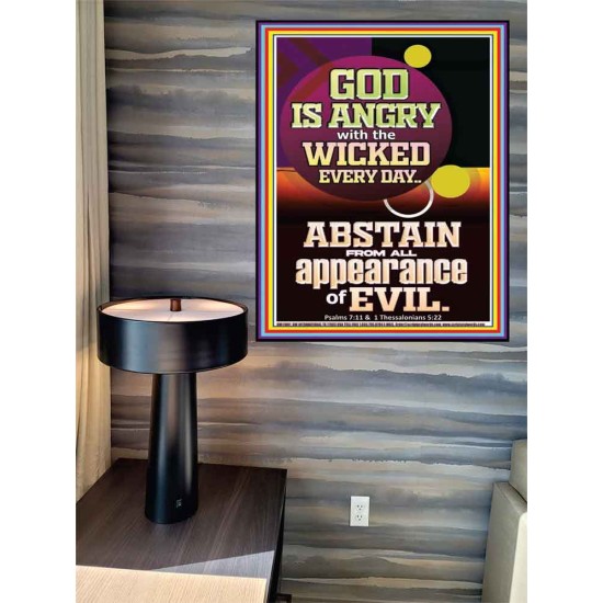 GOD IS ANGRY WITH THE WICKED EVERY DAY ABSTAIN FROM EVIL  Scriptural Décor  GWPEACE11801  