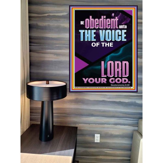 BE OBEDIENT UNTO THE VOICE OF THE LORD OUR GOD  Righteous Living Christian Poster  GWPEACE11903  