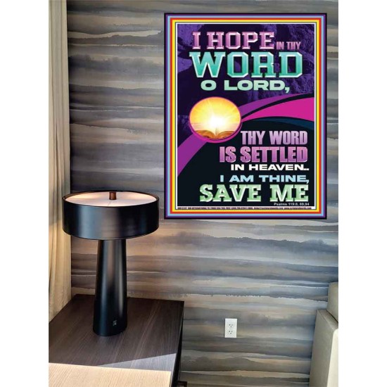 I HOPE IN THY WORD O LORD  Scriptural Portrait Poster  GWPEACE12207  