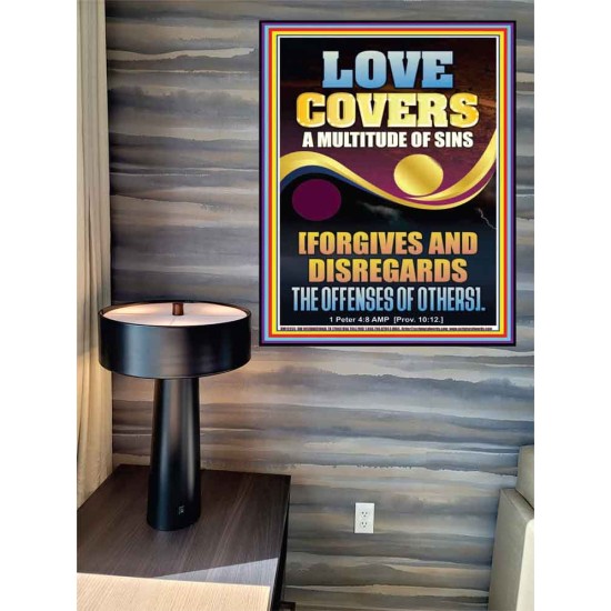 LOVE COVERS A MULTITUDE OF SINS  Christian Art Poster  GWPEACE12255  