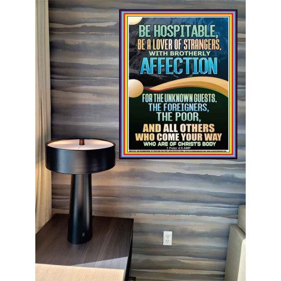 BE HOSPITABLE BE A LOVER OF STRANGERS WITH BROTHERLY AFFECTION  Christian Wall Art  GWPEACE12256  