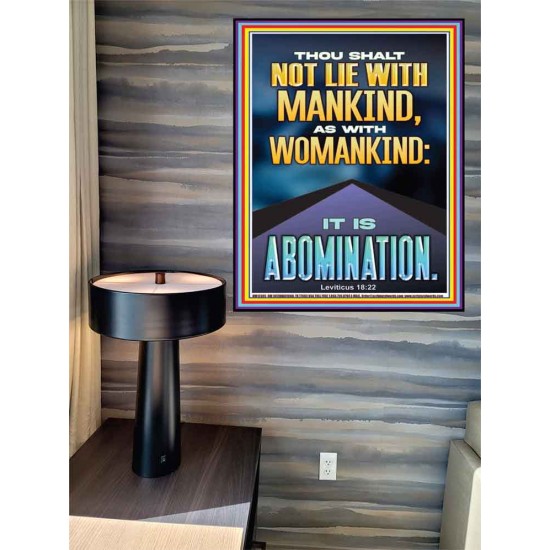NEVER LIE WITH MANKIND AS WITH WOMANKIND IT IS ABOMINATION  Décor Art Works  GWPEACE12305  