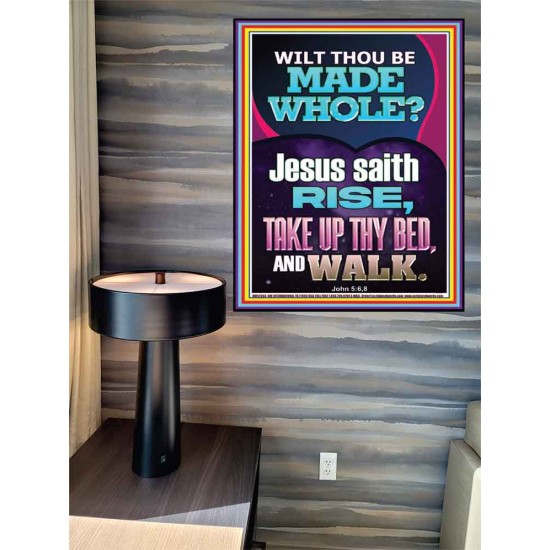 RISE TAKE UP THY BED AND WALK  Bible Verse Poster Art  GWPEACE12383  