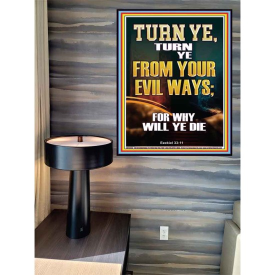 TURN YE FROM YOUR EVIL WAYS  Scripture Wall Art  GWPEACE13000  