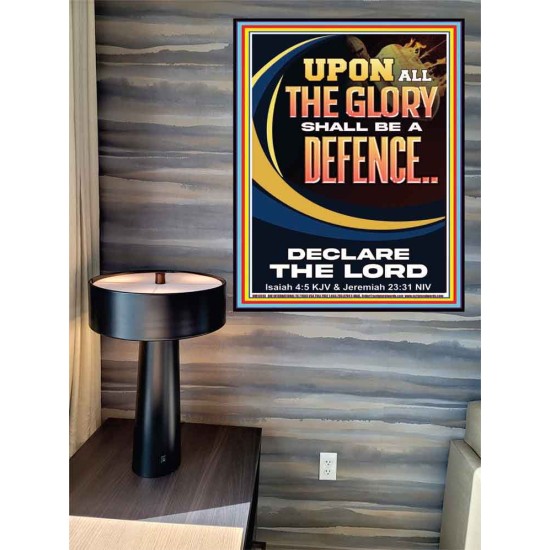 THE GLORY OF GOD SHALL BE THY DEFENCE  Bible Verse Poster  GWPEACE13013  