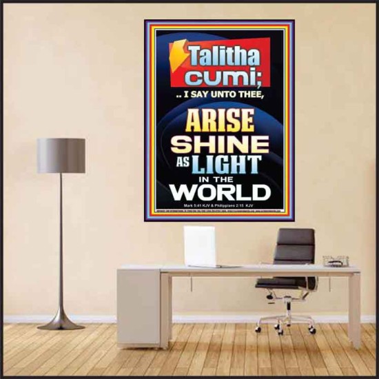 TALITHA CUMI ARISE SHINE AS LIGHT IN THE WORLD  Church Poster  GWPEACE10031  