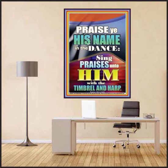 PRAISE HIM IN DANCE, TIMBREL AND HARP  Modern Art Picture  GWPEACE10057  