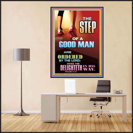 THE STEP OF A GOOD MAN  Contemporary Christian Wall Art  GWPEACE10477  
