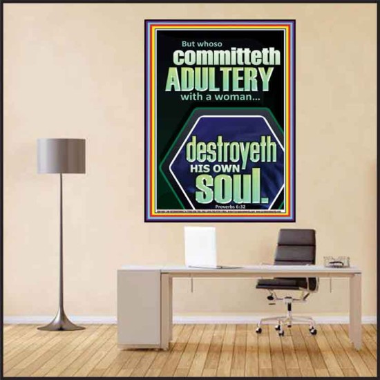 WHOSO COMMITTETH  ADULTERY WITH A WOMAN DESTROYETH HIS OWN SOUL  Sciptural Décor  GWPEACE11807  