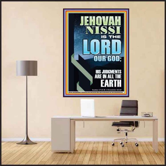 JEHOVAH NISSI HIS JUDGMENTS ARE IN ALL THE EARTH  Custom Art and Wall Décor  GWPEACE11841  