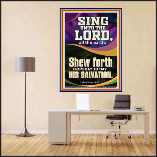SHEW FORTH FROM DAY TO DAY HIS SALVATION  Unique Bible Verse Poster  GWPEACE11844  