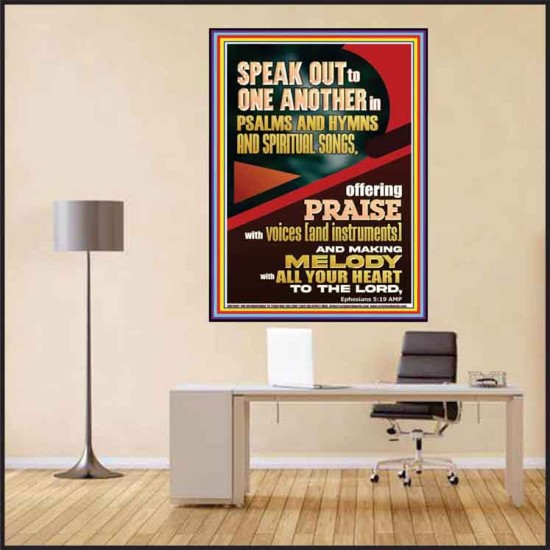 SPEAK TO ONE ANOTHER IN PSALMS AND HYMNS AND SPIRITUAL SONGS  Ultimate Inspirational Wall Art Picture  GWPEACE11881  