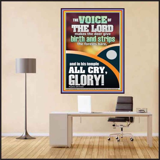 THE VOICE OF THE LORD MAKES THE DEER GIVE BIRTH  Christian Poster Wall Art  GWPEACE11982  