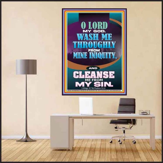 WASH ME THOROUGLY FROM MINE INIQUITY  Scriptural Verse Poster   GWPEACE11985  