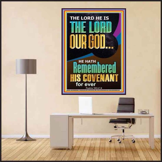 HE HATH REMEMBERED HIS COVENANT FOR EVER  Modern Christian Wall Décor  GWPEACE12187  