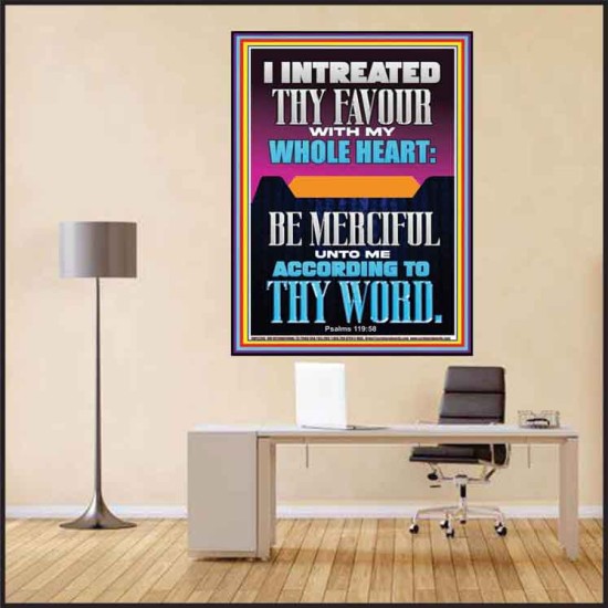 I INTREATED THY FAVOUR WITH MY WHOLE HEART  Scripture Art Poster  GWPEACE12205  