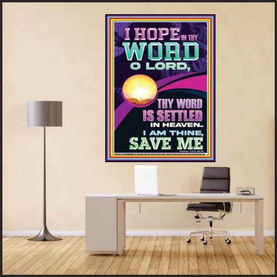 I HOPE IN THY WORD O LORD  Scriptural Portrait Poster  GWPEACE12207  