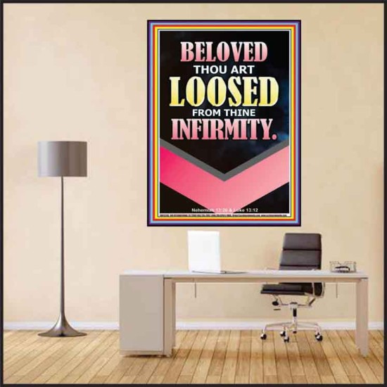 THOU ART LOOSED FROM THINE INFIRMITY  Scripture Poster   GWPEACE12295  