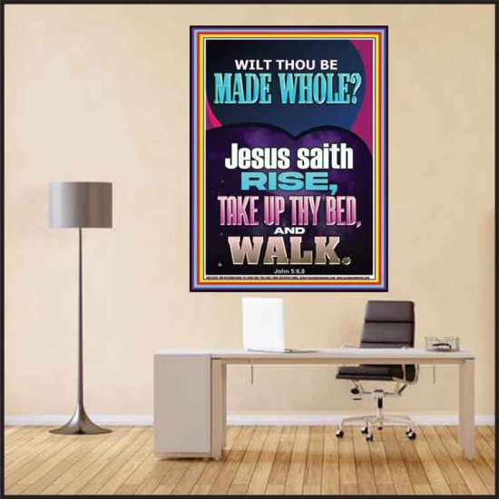 RISE TAKE UP THY BED AND WALK  Custom Wall Scripture Art  GWPEACE12326  