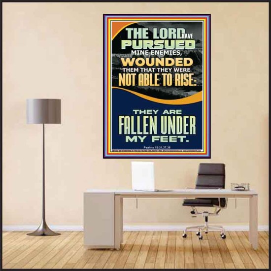 MY ENEMIES ARE FALLEN UNDER MY FEET  Bible Verse for Home Poster  GWPEACE12350  