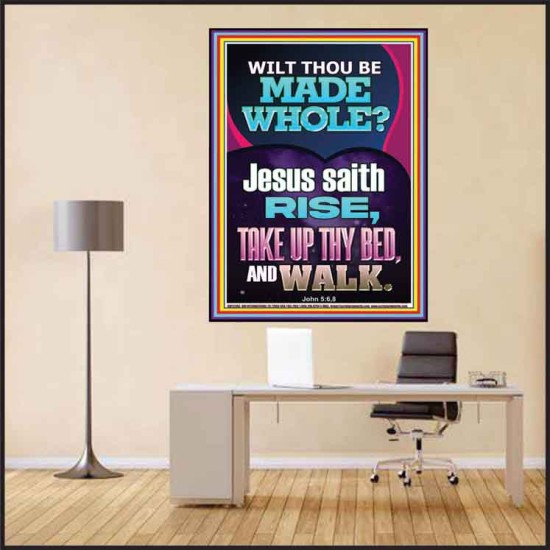 RISE TAKE UP THY BED AND WALK  Bible Verse Poster Art  GWPEACE12383  