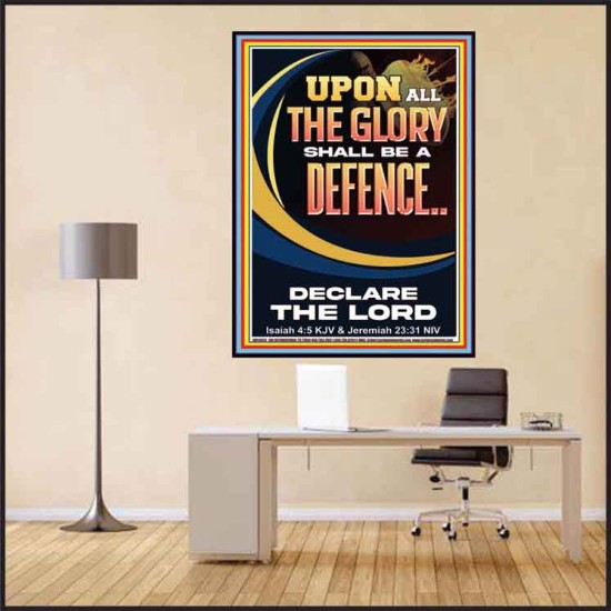 THE GLORY OF GOD SHALL BE THY DEFENCE  Bible Verse Poster  GWPEACE13013  