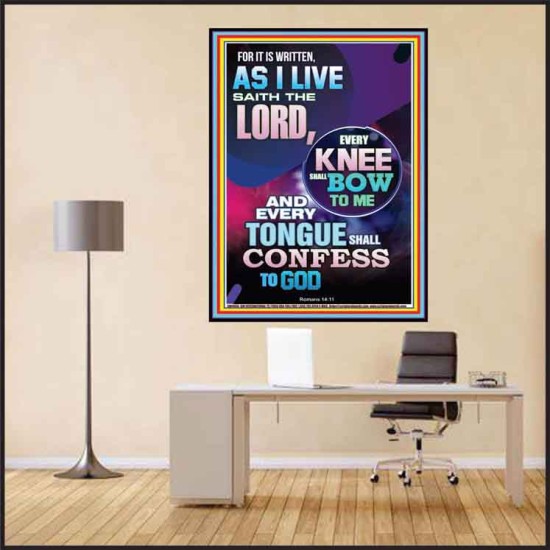 IN JESUS NAME EVERY KNEE SHALL BOW  Unique Scriptural Poster  GWPEACE9465  