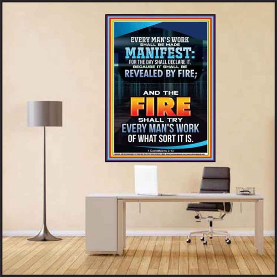 FIRE SHALL TRY EVERY MAN'S WORK  Ultimate Inspirational Wall Art Poster  GWPEACE9990  