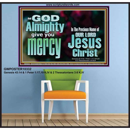 GOD ALMIGHTY GIVES YOU MERCY  Bible Verse for Home Poster  GWPOSTER10332  