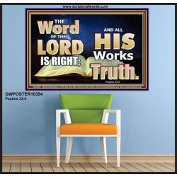 THE WORD OF THE LORD IS ALWAYS RIGHT  Unique Scriptural Picture  GWPOSTER10354  "36x24"