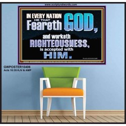 FEAR GOD AND WORKETH RIGHTEOUSNESS  Sanctuary Wall Poster  GWPOSTER10406  "36x24"